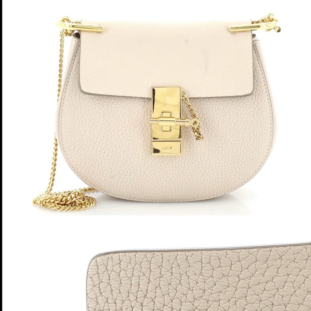 Chloe Mini Drew Crossbody Bag. Great used condition . Light beige.Authentic
